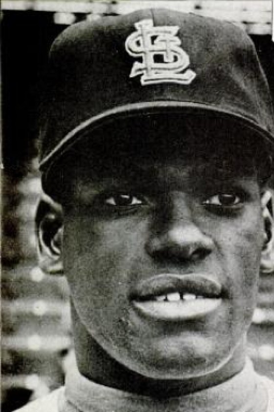 Bob Gibson in a St. Louis Cardinals cap in 1962